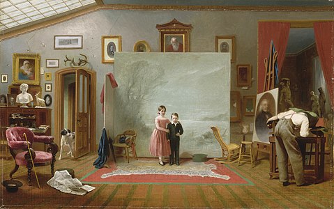 Interior with Portraits, by Thomas Le Clear
