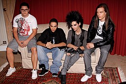 Tokio Hotel in 2009. L-R: Gustav Schäfer, Tom Kaulitz, Bill Kaulitz and Georg Listing