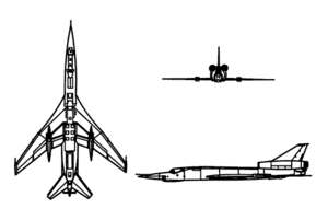 Orthographic projection of the Tupolev Tu-22.