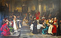 Painting of Jan Hus at the Council of Constance by Václav Brožík (1883)