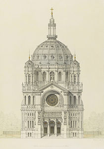Architectural sketch of Saint-Augustin, Paris, by Victor Baltard