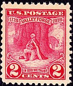 Washington at Prayer, Valley Forge , issue of 1928, 2c