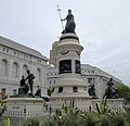 Minerva stands atop the James Lick Pioneer Monument in San Francisco