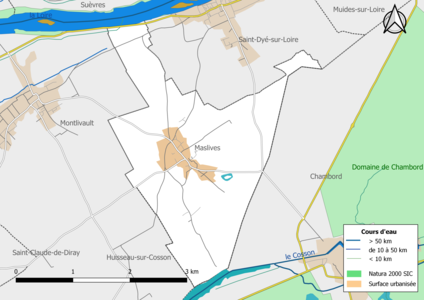 Carte de la zone Natura 2000 de type SIC localisée sur la commune.