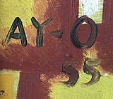 Signature of Ay-O on wood (1955)