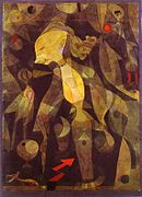 Paul Klee, 1921, Abenteuer eines Fräuleins (A Young Lady's Adventure), watercolor on paper, 43.8 × 30.8 cm