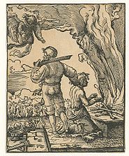 Albrecht Altdorfer,Le Sacrifice d'Isaac (vers 1520), gravure sur bois.