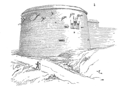 Embrasures pour le tir couvert sous casemate dans la tour d'artillerie de Navarre à Langres.
