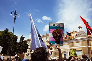 BLM, manifestazione a Roma, Piazza del Popolo, 7 giugno 2020