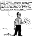 IWW cartoon character Mr. Block, gets an AFL union card