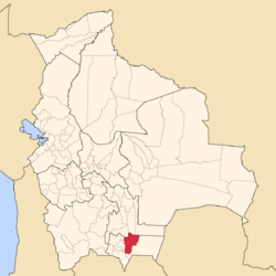 Location of Burnet O'Connor in Bolivia