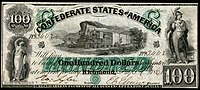 $100 (T5) Justice, Hudson River Railroad, Minerva Southern Bank Note Company (5,798 issued)