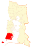 Location of the Quellón commune in Los Lagos Region