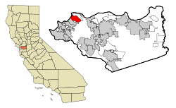 Location in Contra Costa County and the state of California