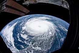 Dorian over Grand Bahama on September 2 as viewed from the International Space Station