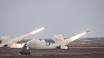 Romanian HIMARS and a French LRU firing during exercise Eagle Royal at Capu Midia