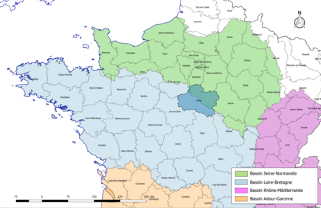 Le Loiret est dans deux bassins hydrographiques : Loire-Bretagne et Seine-Normandie.