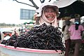 Fried spiders for sale in Skuon, Cambodia