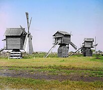 Molinos de viento cerca de Tobolsk en 1912.