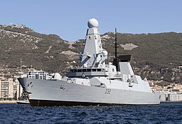 British destroyer HMS Daring visiting Gibraltar in 2016