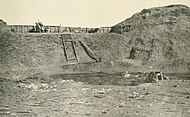 cropped Interior view of the northeast angle Showing the site of the reserve powder magazine that exploded;[38]