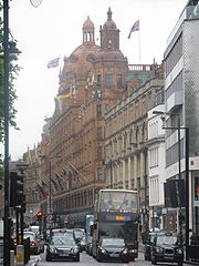 Brompton Road in the district of Knightsbridge