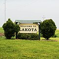 City of Lakota Welcome Sign purchased/installed by the Lakota Community Club.