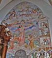 Ein vom Kreuz schwebender Christus, Fresko in der Stiftskirche St. Paul im Lavanttal