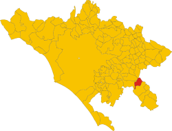 Shows the location of the Comune di Colleferro in the Province of Rome.