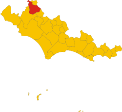 location of Cori in the Province of Latina
