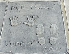 Hand and foot prints in cement dated of June 6, 2007