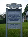 Historic marker in front of Monte Cristo Cottage, New London, CT, USA.