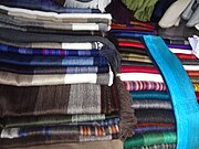 Alpaca scarves at the Otavalo Artisan Market in the Andes Mountains of Ecuador