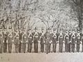 Petersburg City Guard in formation at Poplar Lawn Petersburg, Va. February 1861. Capt. J. P. May front center.