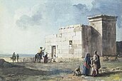 Painting of the Punic building by Jean-Pierre Houël, 1770s