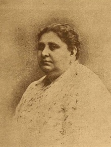 Sepa-toned photographic portrait of Rita Cetina Gutiérrez