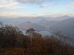 View of the Lake Lugano from Punta Paradiso