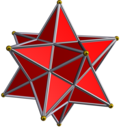 Small stellated dodecahedron (Regular star—a concave polyhedron)[16]