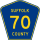 County Route 70 marker