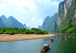 Lifloden norr om Yangshuo.