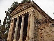 The façade of the Clitunno Tempietto.