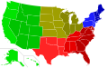 US Census Bureau - 4 official regions, 9 official divisions