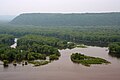 Image 23The Driftless Area of southwestern Wisconsin is characterized by bluffs carved in sedimentary rock by water from melting Ice age glaciers. Pictured is the confluence of the Mississippi and Wisconsin rivers. (from Wisconsin)