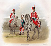 Обер-офицер, рядовой и трубач в парадной форме(1796-1799)