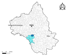 Auriac-Lagast dans l'intercommunalité en 2020.