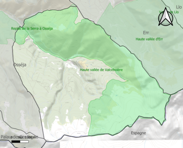 Carte des ZNIEFF de type 1 sur la commune.