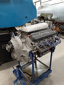 Picture of an Orenda OE600 V8 aircraft engine.