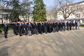 Cérémonie des anciens du 9e régiment de chasseurs parachutistes à Laval (mars 2012).