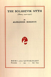 The title page of Berkman's book, The Bolshevik Myth