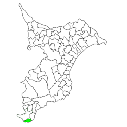 Location of Shirahama in Chiba Prefecture